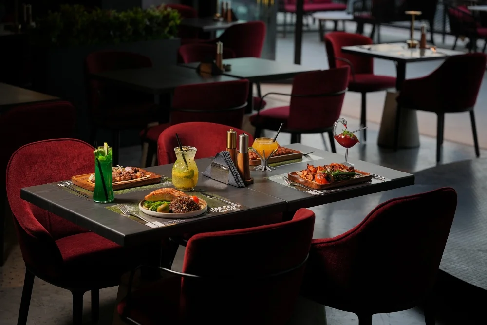 dinner food and ambiance